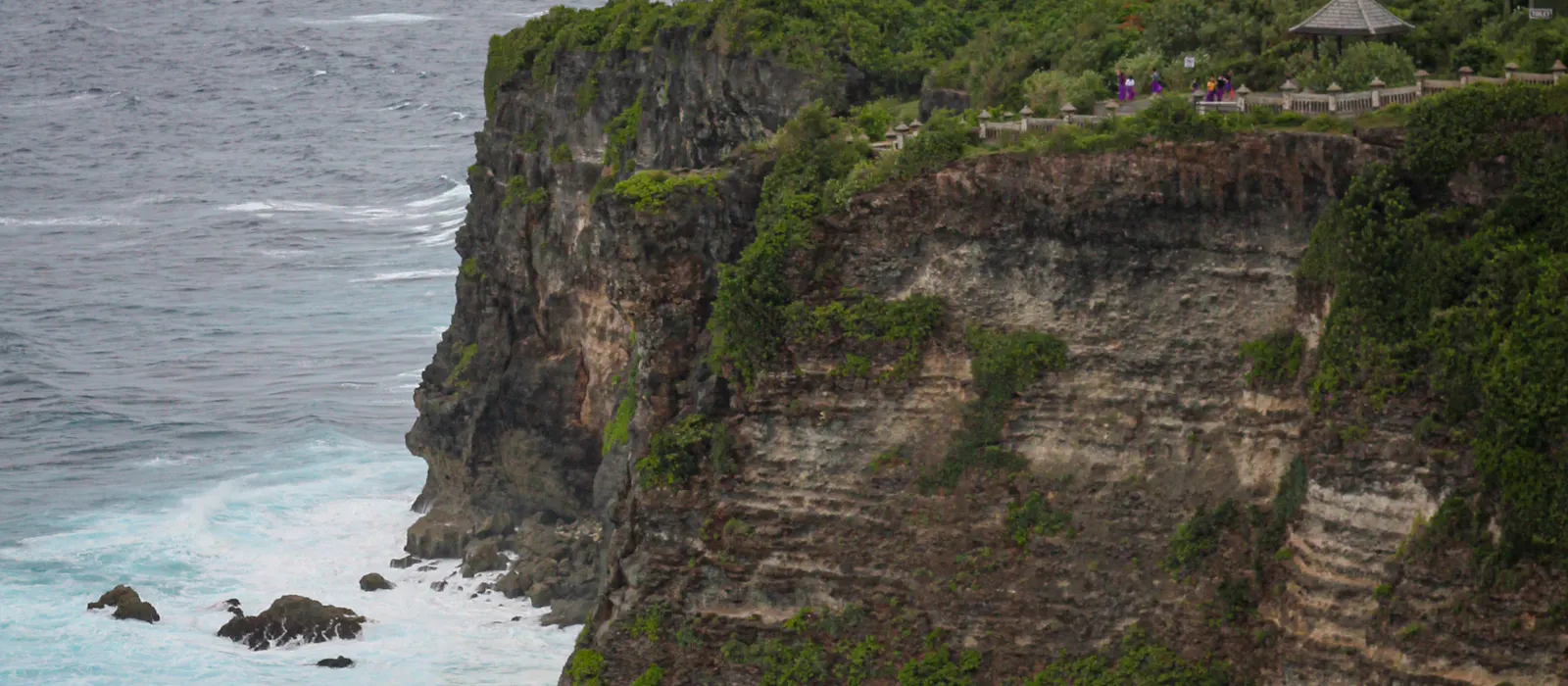 Coastline and cliffs in Bali seen from a drone