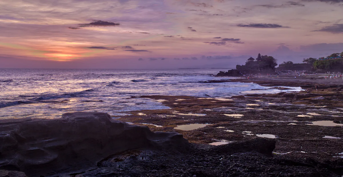 Bali shoreline at golden hour