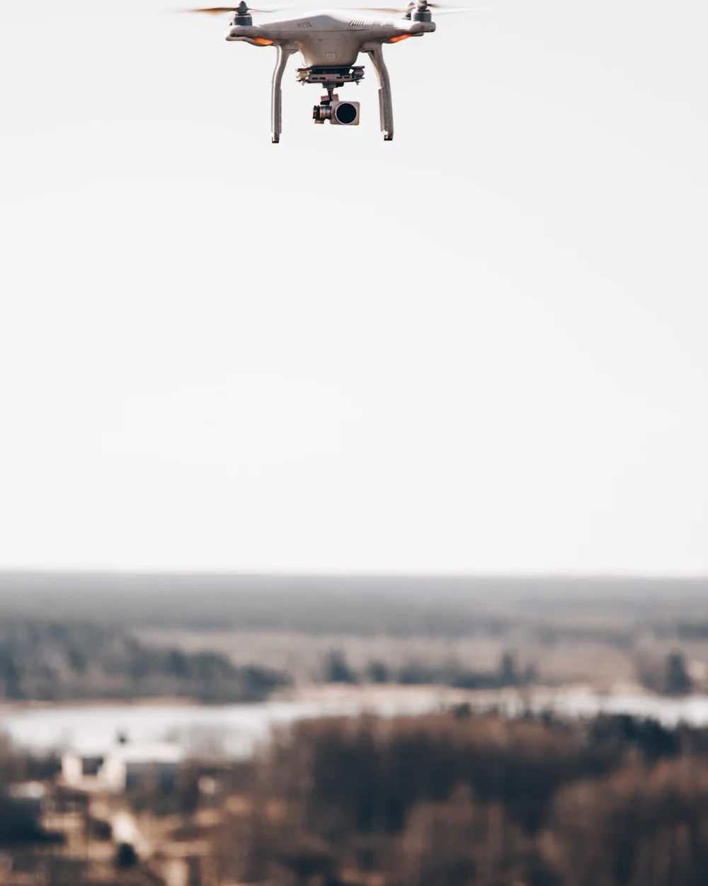 Professional camera drone in close-up