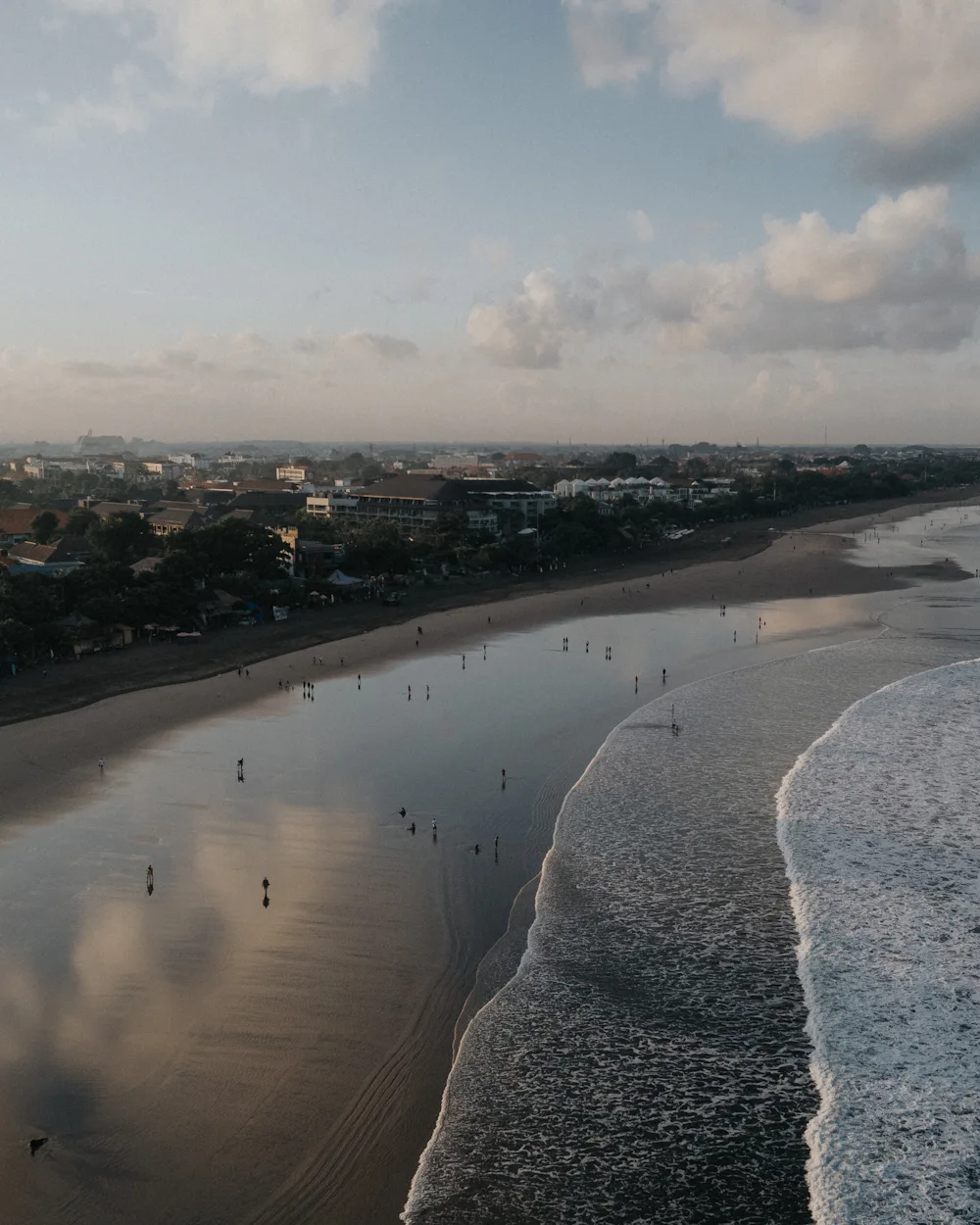 Built-up South Bali coastline photographed from the air
